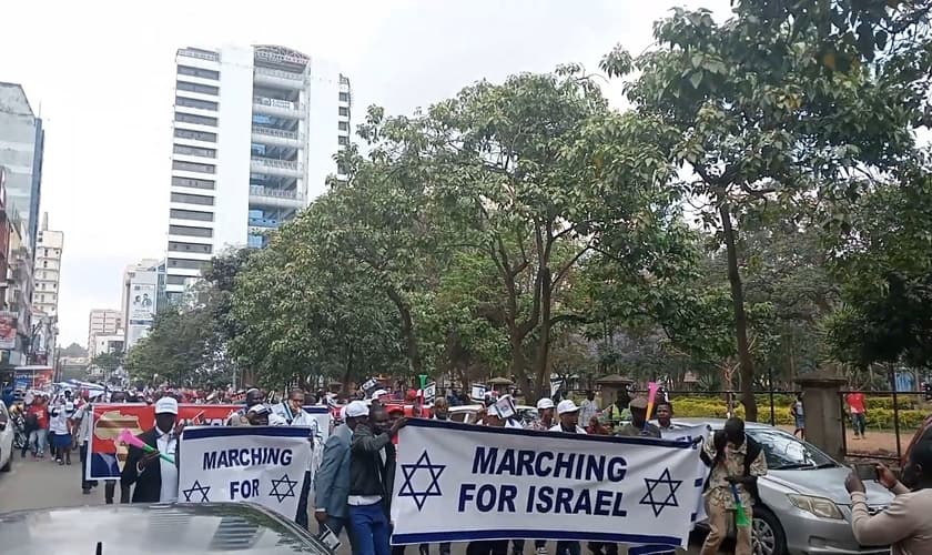 Centenas de cristãos manifestaram apoio ao Estado de Israel. (Foto: Reprodução/YouTube/When You See These Things).