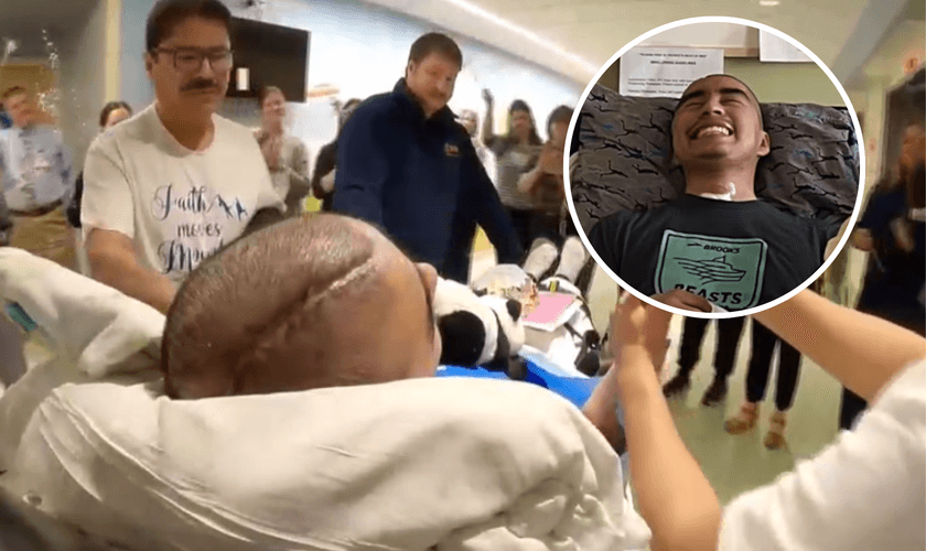 Samuel (Samy) Garduno-Martinez acompanhado de sua família no dia da alta. (Foto: Família Garduno-Martinez)