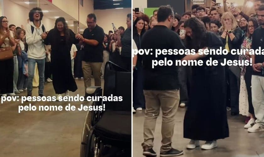 A mulher deixou a cadeira de rodas e andou. (Foto: Reprodução/Instagram/Dunamis Movement)