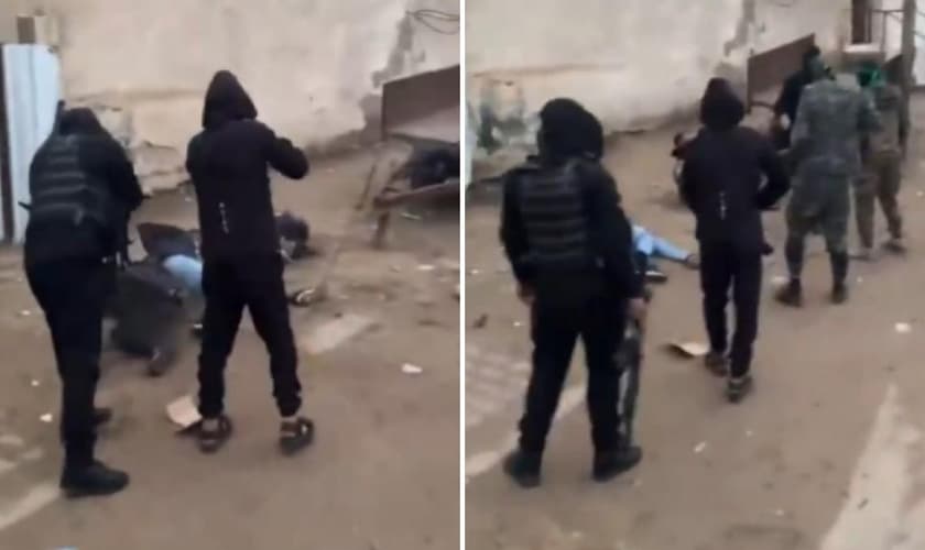 Os terroristas estão executando palestinos e aplicando punições severas. (Foto: Reprodução/X/Ihab Hassan)