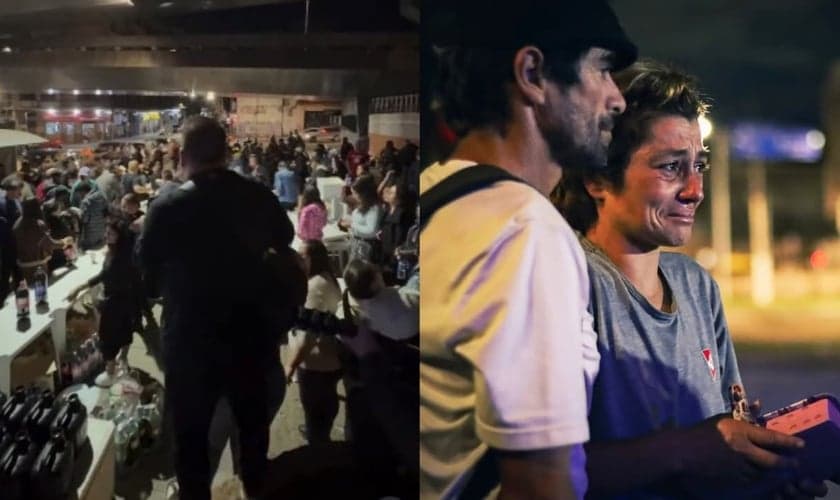 A missão “Sul, Missões e Graça” promove cultos debaixo de uma ponte. (Foto: Instagram Sul/Missões e Graça).