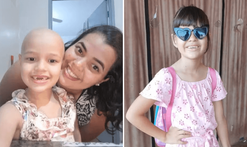 Luanny em tratamento ao lado da mãe Sandra; hoje leva uma vida normal. (Foto: Arquivo pessoal)