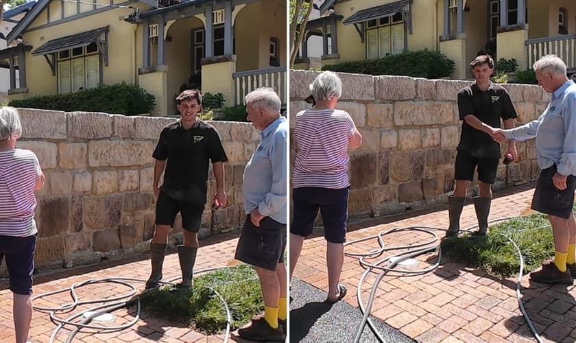 Elijah e os idosos no local. (Foto: Reprodução/Instagram/Elijah)