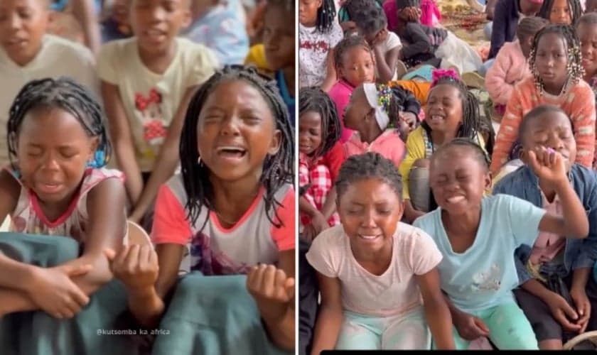 As crianças fazem parte do projeto missionário Kutsemba Ka África. (Foto: Reprodução/Instagram/Celia Mendes).