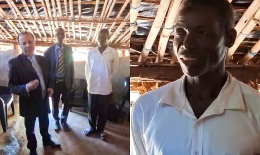 Castro não mediu esforços para cultuar com os missionários brasileiros. (Foto: Reprodução/TikTok/Sidnei Honório).