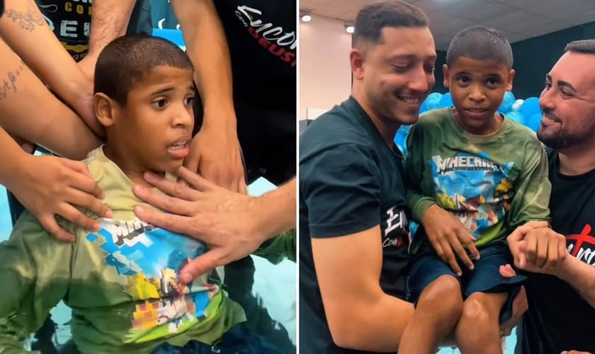 Batismo de Isaque. (Foto: Reprodução/Instagram/Videira Casa Grande)