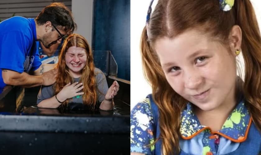 Giulia Garcia foi batizada na Zion Church. (Foto: Instagram/Giulia Garcia/Divulgação/SBT).