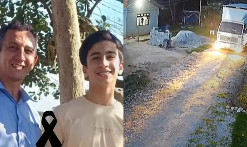 Claudecir, de 52 anos, e Felipe, de 17, foram mortos pelo vizinho. (Foto: Reprodução/Ric RECORD).