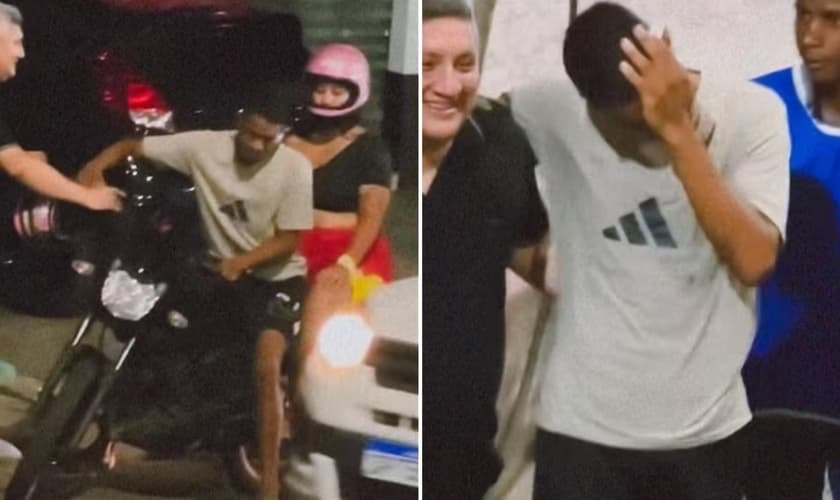 O jovem após decidir por Jesus. (Foto: Reprodução/Instagram/Joel Carvalho)