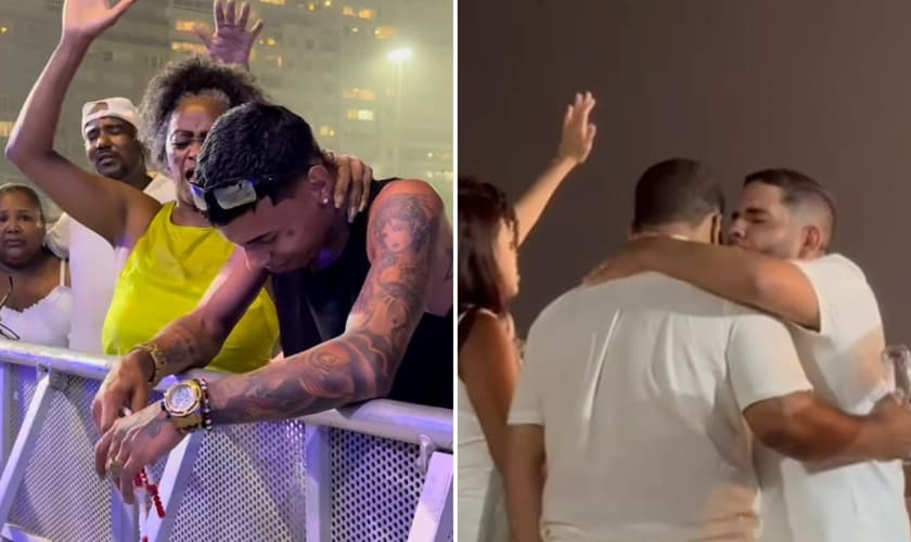 Muitos se renderam a Cristo na areia da praia. (Foto: Reprodução/Instagram/Marcados Pagode Gospel/Fernando Rezende)