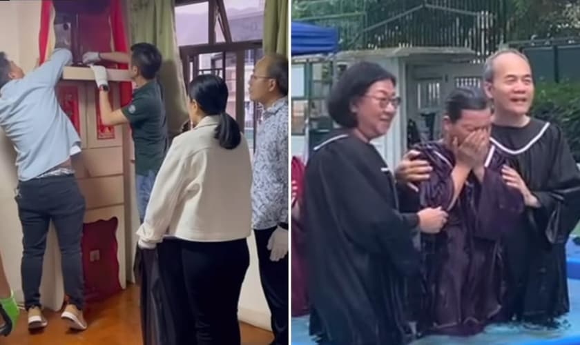 Anna foi batizada após remover os ídolos. (Foto: Reprodução/Instagram/Sophie Cheng)