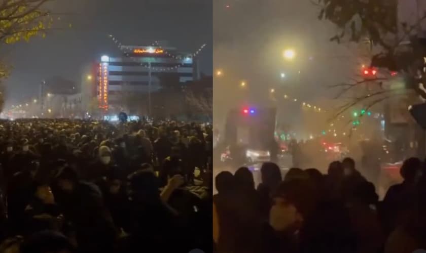 Protestos contra o regime islâmico se espalharma por todo Irã. (Foto: Reprodução/Instagram/Hananya Naftali).