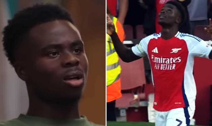 Bukayo Saka. (Foto: Reprodução/Instagram/Ballers In God/Arsenal)