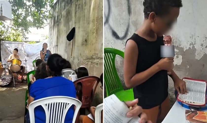 O culto no quintal. (Foto: Reprodução/Instagram/Elisama Rabello)